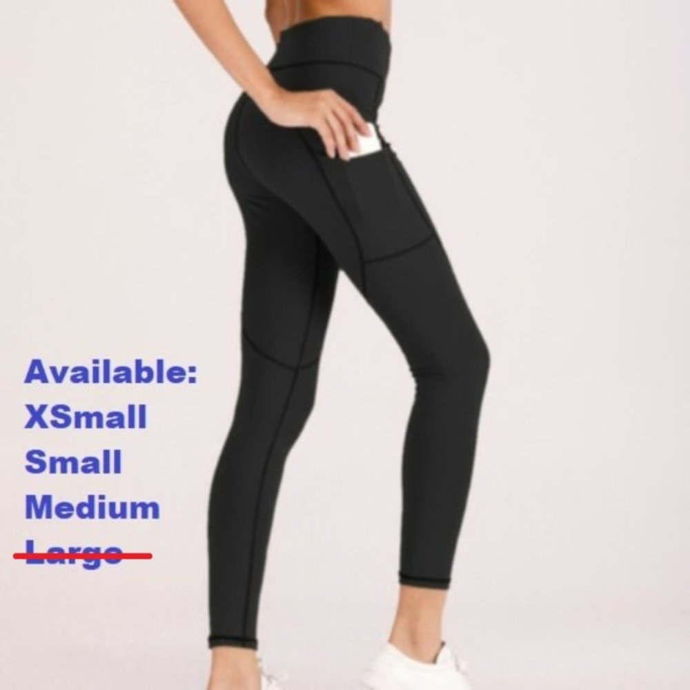 High Waist Black Leggings with pockets